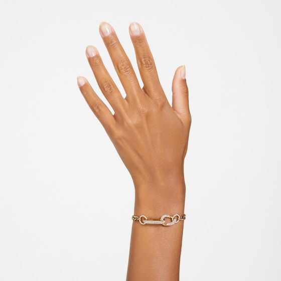 Pulseira-Dextera-Pave-Ligacoes-mistas-Branca-Lacado-a-dourado