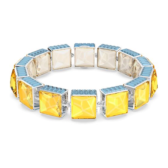SWAROVSKI　ルーク Pulseira Orbita, Cristais de lapidação quadrada, Multicor, Lacado