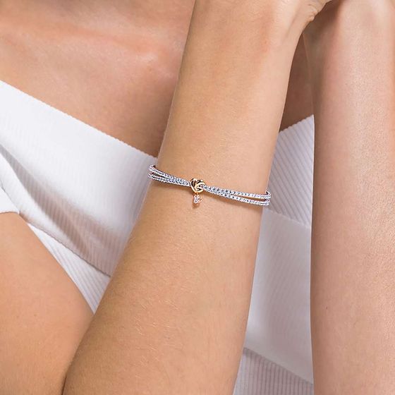 Pulseira-Lifelong-Heart-Branco-Acabamento-em-Mix-de-Metais
