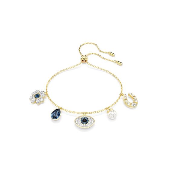 Pulseira Symbolica, Trevo de quatro folhas, olho grego e ferradura