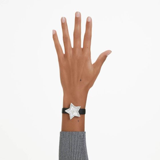 Relogio-Symbolica-Star-Fabricacao-suica-Estrela-Pulseira-de-couro-Branco-Aco-inoxidavel