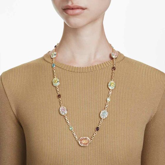 Colar-longo-Chroma-Lapidacao-octogonal-Multicor-Revestido-em-dourado