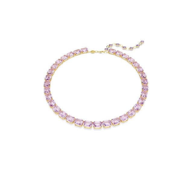 Colar Tennis Millenia, Lapidação octogonal, Roxo, Revestido em