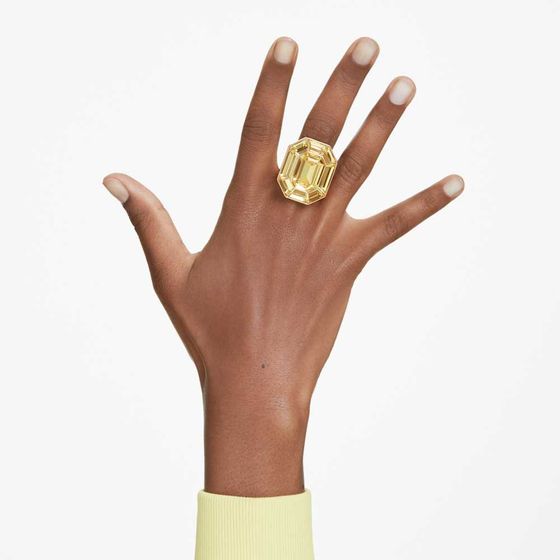 Anel-cocktail-Lucent-Modelo-octagonal-Amarelo-Revestido-em-dourado
