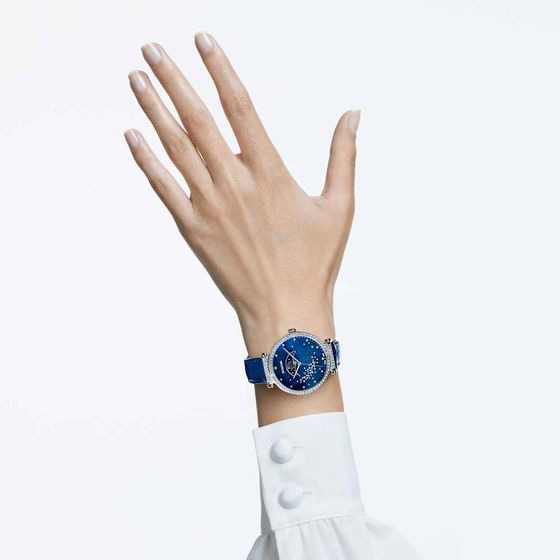 Relogio-Passage-Moon-Phase-Pulseira-de-couro-Azul-Aco-inoxidavel