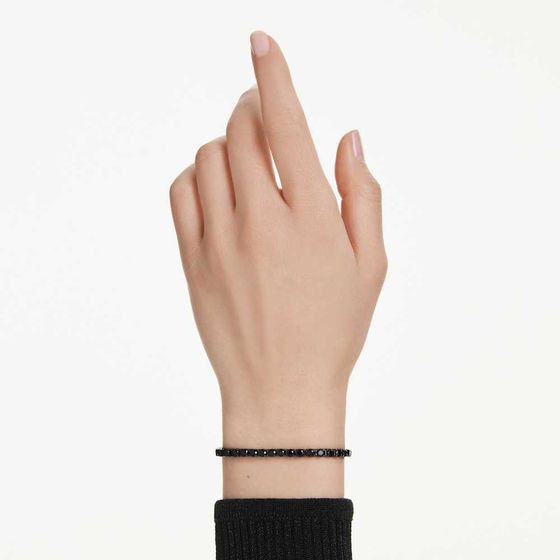 Bracelete-Tennis-Matrix-Lapidacao-redonda-Preta-Revestida-em-rodio