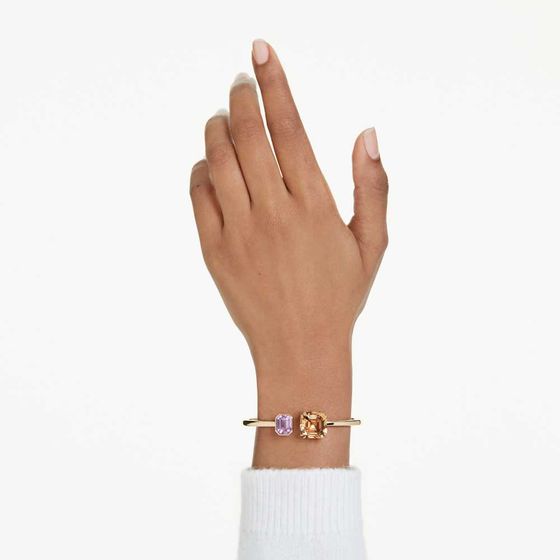 Bracelete-Millenia-Lapidacao-octogonal-Multicor-Revestido-em-dourado