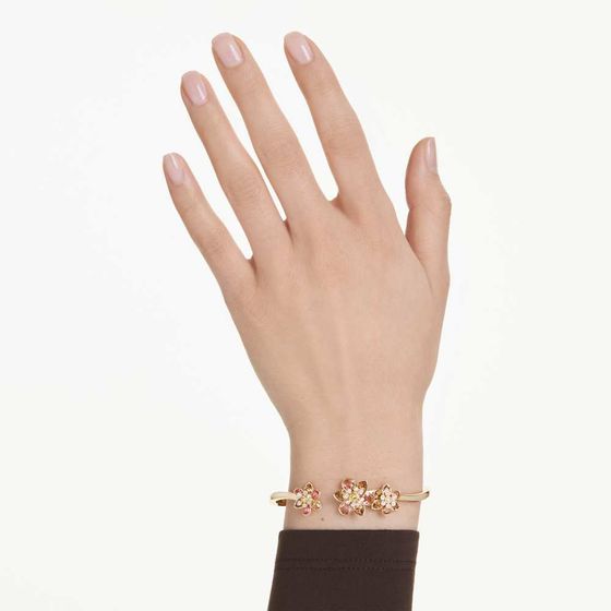 Bracelete-Idyllia-Combinacao-de-lapidacoes-Flor-Multicor-Revestido-em-dourado