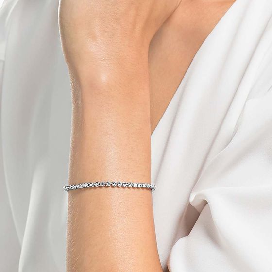 Bracelete-Tennis-Imber-Emily-Lapidacao-redonda-Preta-Revestido-em-rosa-dourado